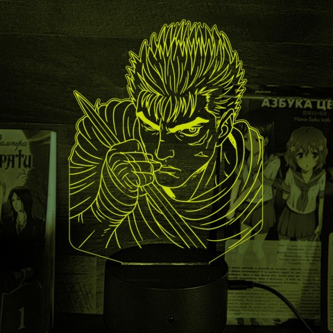 Акриловий 3D світильник-нічник Гатс "Берсерк"