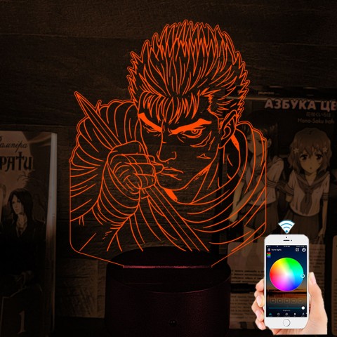 Акриловий 3D світильник-нічник Гатс "Берсерк"