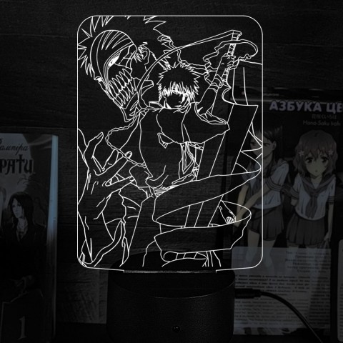 Акриловий 3D світильник-нічник Ічіґо Куросакі "Бліч"