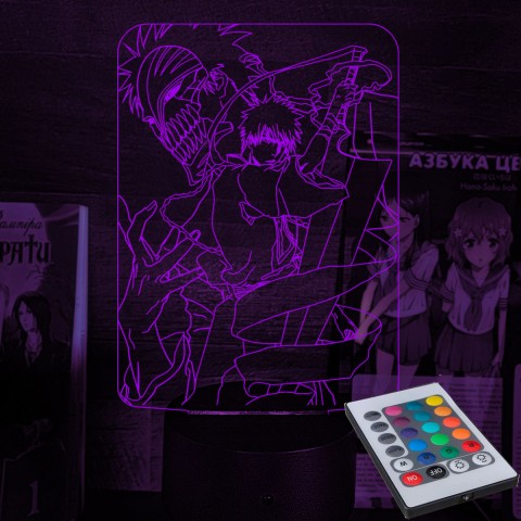 Акриловий 3D світильник-нічник Ічіґо Куросакі "Бліч"