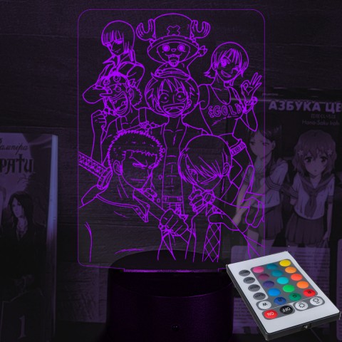 Акриловий 3D світильник-нічник Манга One Piece