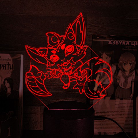 Акриловий 3D світильник-нічник Гнар Ліга легенд 