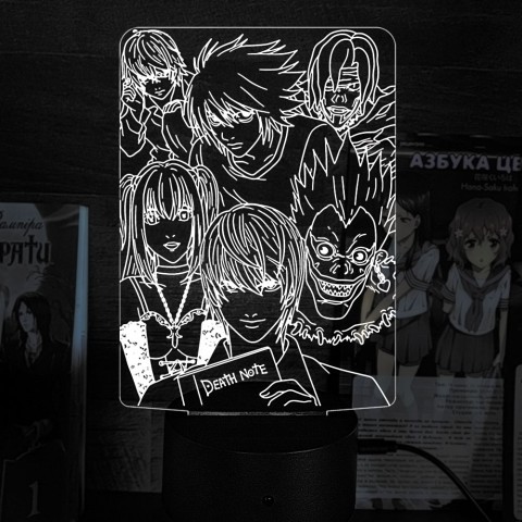 Акриловий 3D світильник-нічник Зошит смерті