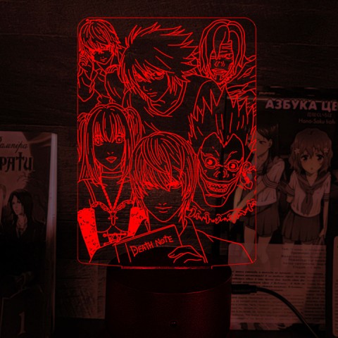 Акриловий 3D світильник-нічник Зошит смерті