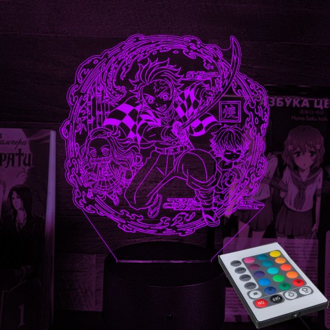 Акриловий 3D світильник-нічник Клинок що розсікає демонів