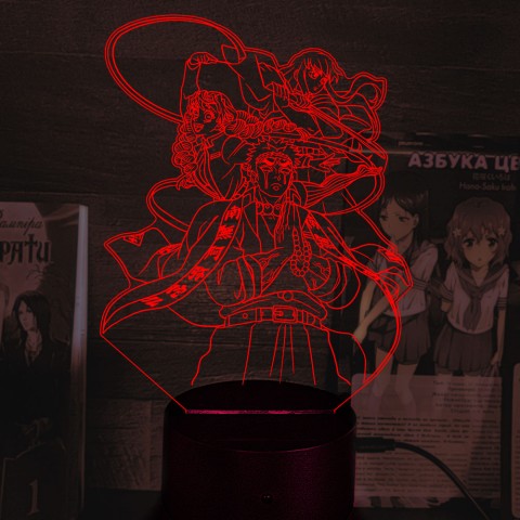 Акриловий 3D світильник-нічник Клинок що розсікає демонів