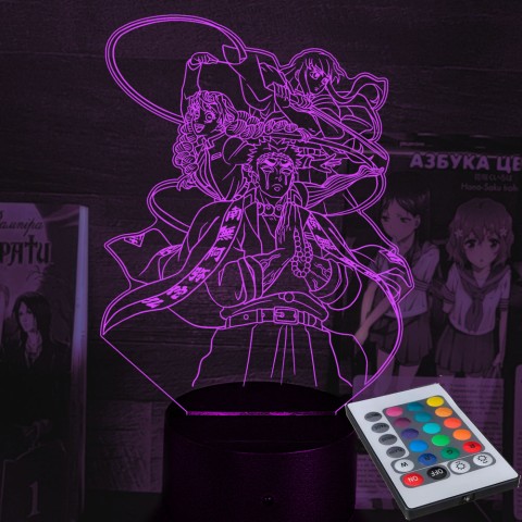 Акриловий 3D світильник-нічник Клинок що розсікає демонів