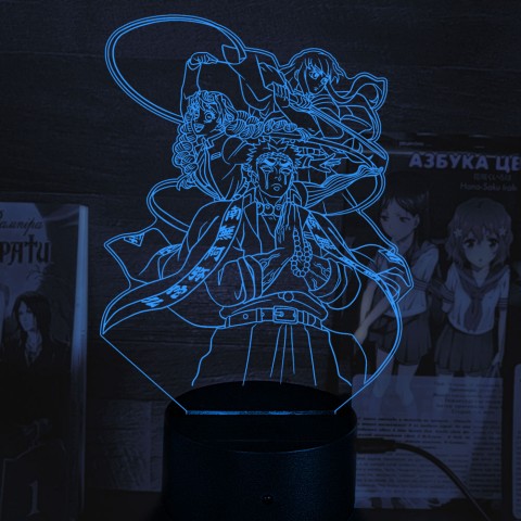 Акриловий 3D світильник-нічник Клинок що розсікає демонів
