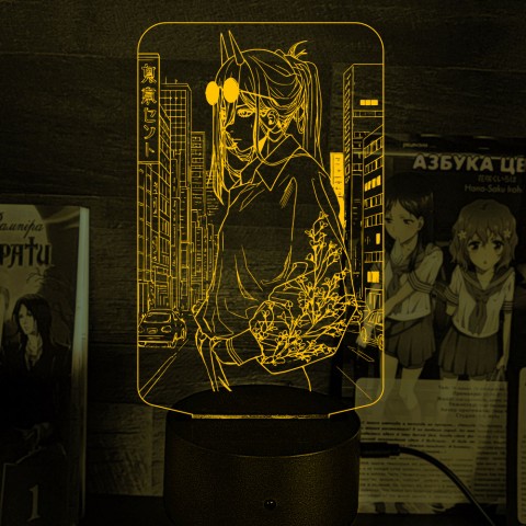 Акриловий 3D світильник-нічник Людина-бензопила (Chainsaw Man)