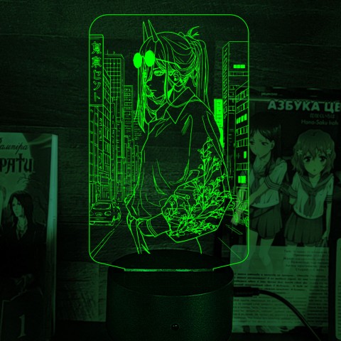 Акриловий 3D світильник-нічник Людина-бензопила (Chainsaw Man)