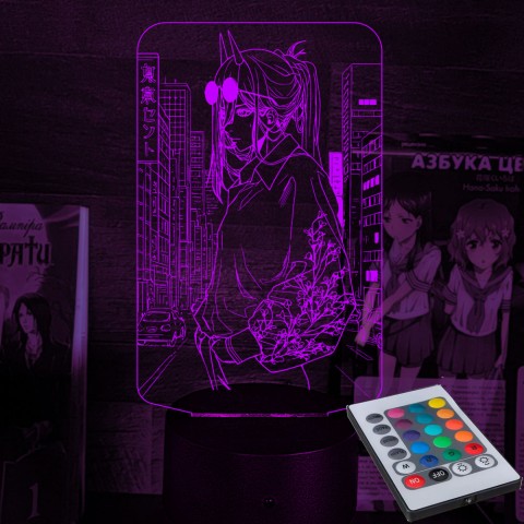 Акриловий 3D світильник-нічник Людина-бензопила (Chainsaw Man)