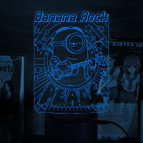 Акриловий 3D світильник-ночник Посіпаки Боб "Нікчемний я"