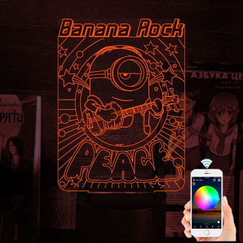 Акриловий 3D світильник-ночник Посіпаки Боб "Нікчемний я"