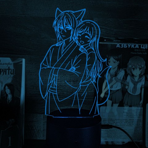 Акриловий 3D світильник-нічник Томое Мікаге «Приємно познайомитись, Бог»