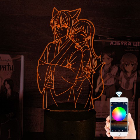 Акриловий 3D світильник-нічник Томое Мікаге «Приємно познайомитись, Бог»