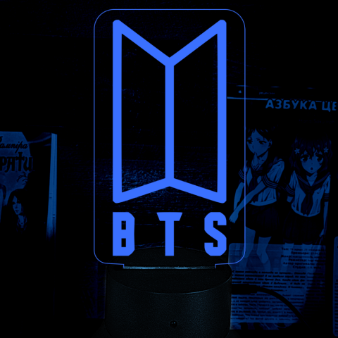 Акриловий 3D світильник-ночник група BTS