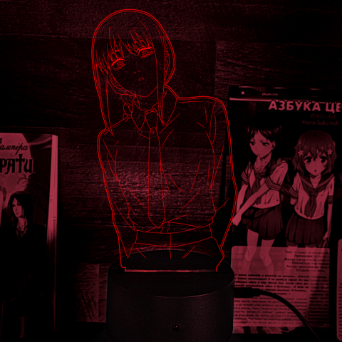 Акриловий 3D світильник-нічник Макіма Людина-бензопила (Chainsaw Man)