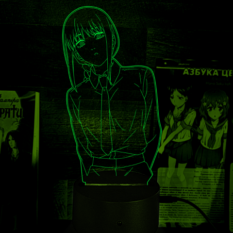 Акриловий 3D світильник-нічник Макіма Людина-бензопила (Chainsaw Man)