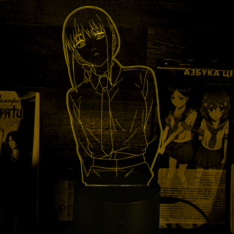 Акриловий 3D світильник-нічник Макіма Людина-бензопила (Chainsaw Man)