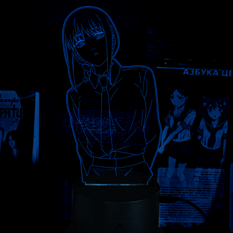 Акриловий 3D світильник-нічник Макіма Людина-бензопила (Chainsaw Man)