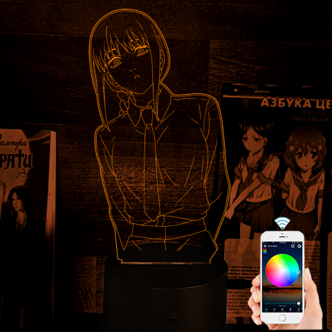 Акриловий 3D світильник-нічник Макіма Людина-бензопила (Chainsaw Man)