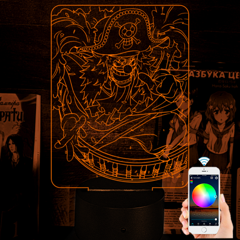 Акриловий 3D світильник-нічник One Piece: Крос Гільдія