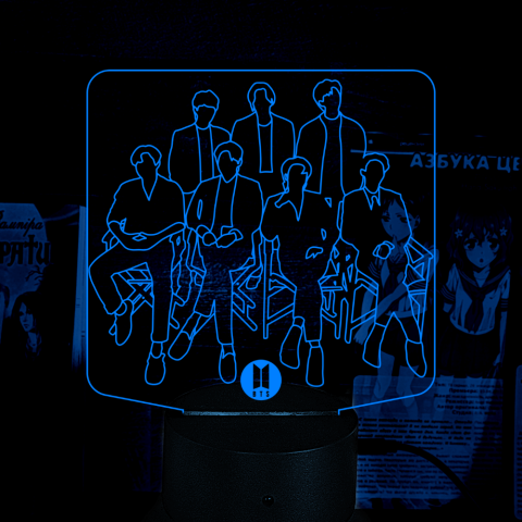 Акриловий 3D світильник-нічник група BTS