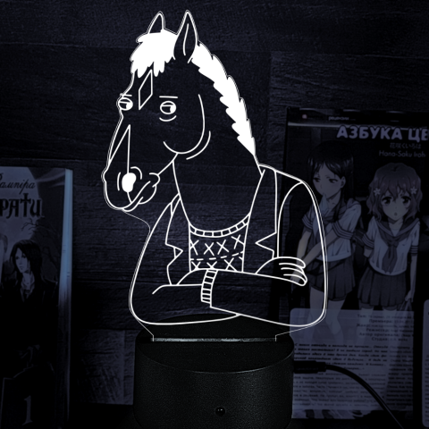 Акриловий 3D світильник-нічник Кінь БоДжек BoJack Horseman