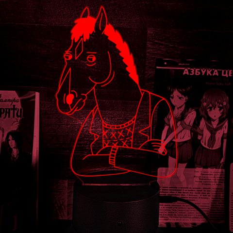 Акриловий 3D світильник-нічник Кінь БоДжек BoJack Horseman