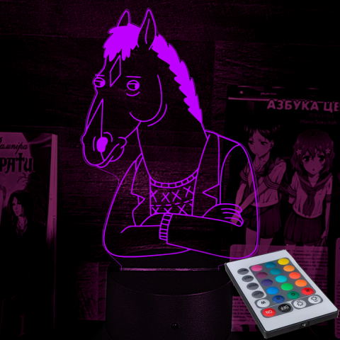 Акриловий 3D світильник-нічник Кінь БоДжек BoJack Horseman