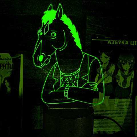 Акриловий 3D світильник-нічник Кінь БоДжек BoJack Horseman