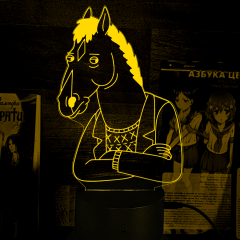 Акриловий 3D світильник-нічник Кінь БоДжек BoJack Horseman