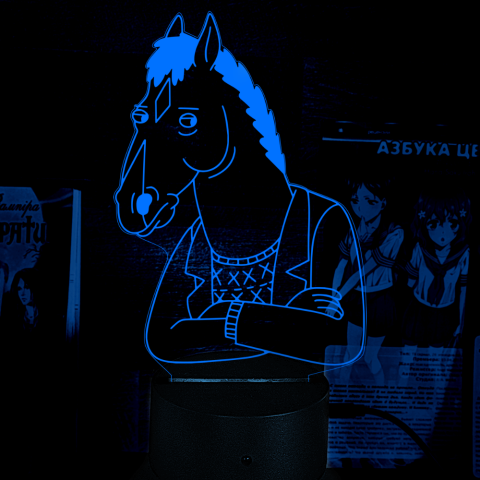 Акриловий 3D світильник-нічник Кінь БоДжек BoJack Horseman