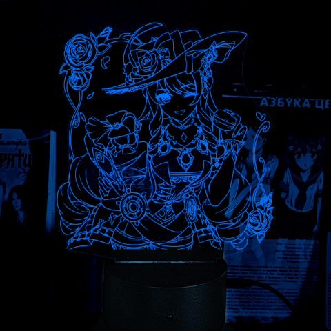 Акриловый 3D светильник-ночник Навия Каспар Genshin Impact
