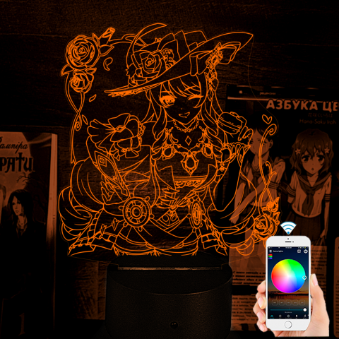 Акриловый 3D светильник-ночник Навия Каспар Genshin Impact