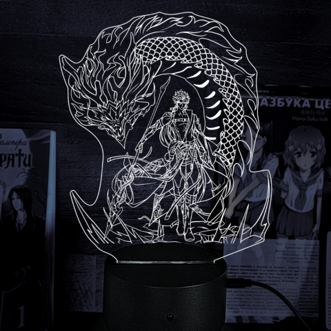 Акриловий 3D світильник-ночник Джіян Wuthering Waves "Грозові хвилі"