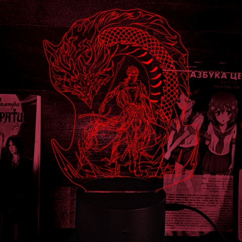 Акриловий 3D світильник-ночник Джіян Wuthering Waves "Грозові хвилі"