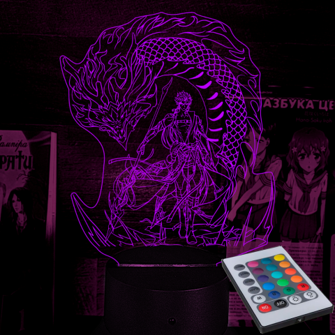 Акриловий 3D світильник-ночник Джіян Wuthering Waves "Грозові хвилі"