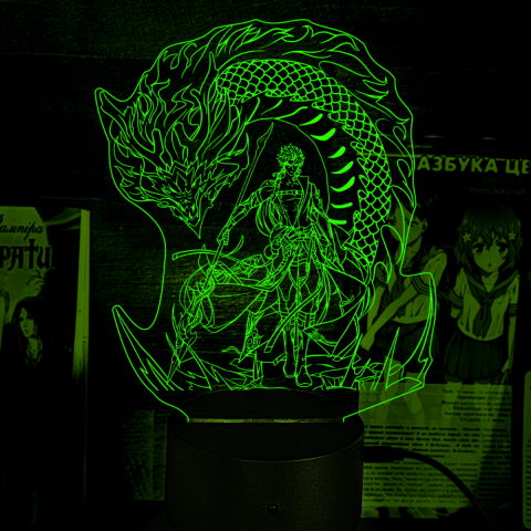 Акриловий 3D світильник-ночник Джіян Wuthering Waves "Грозові хвилі"