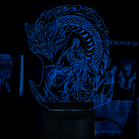 Акриловий 3D світильник-ночник Джіян Wuthering Waves "Грозові хвилі"