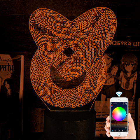 Акриловий 3D світильник-ночник Геометрична фігура