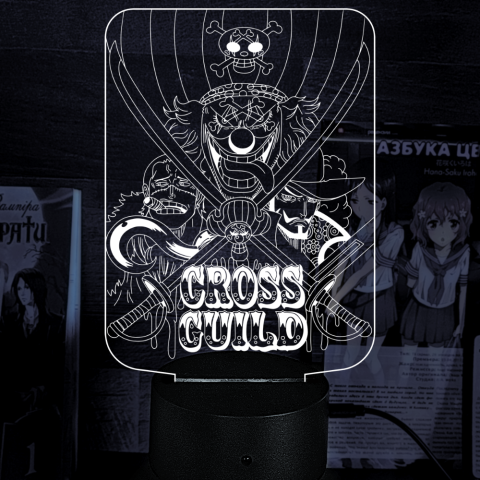 Акриловий 3D світильник-нічник One Piece: Крос Гільдія