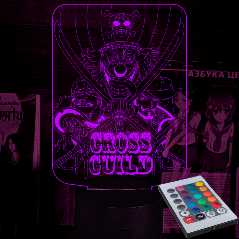 Акриловий 3D світильник-нічник One Piece: Крос Гільдія