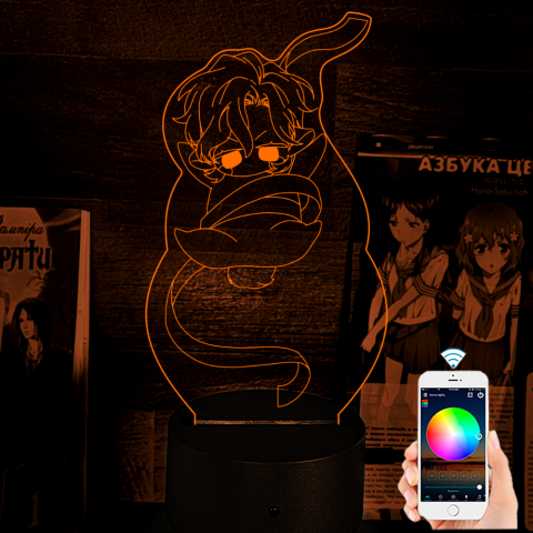 Акриловий 3D світильник-нічник Манга "Смирна та Капрі"