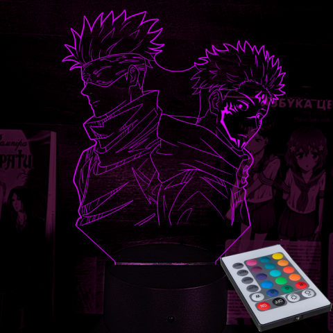 Акриловий 3D світильник-ночник Годжо Сатору та Ітадорі Юджі Магічна битва