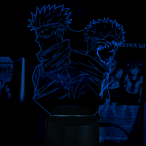 Акриловий 3D світильник-ночник Годжо Сатору та Ітадорі Юджі Магічна битва