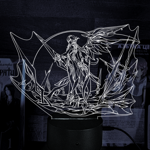 Акриловий 3D світильник-ночник Арлекіно Genshin Impact