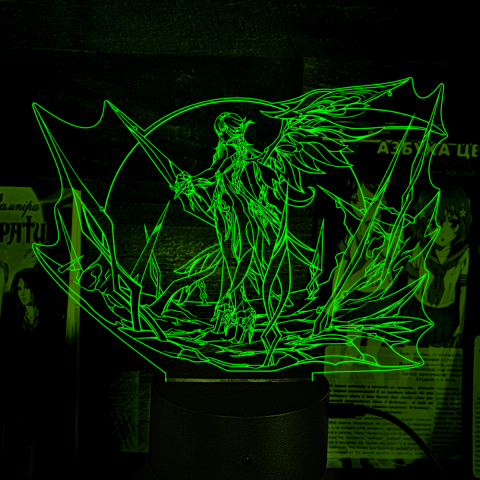 Акриловий 3D світильник-ночник Арлекіно Genshin Impact