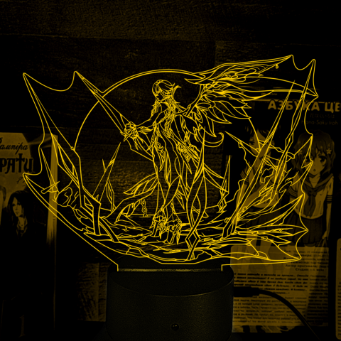 Акриловий 3D світильник-ночник Арлекіно Genshin Impact
