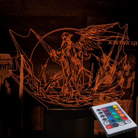 Акриловий 3D світильник-ночник Арлекіно Genshin Impact